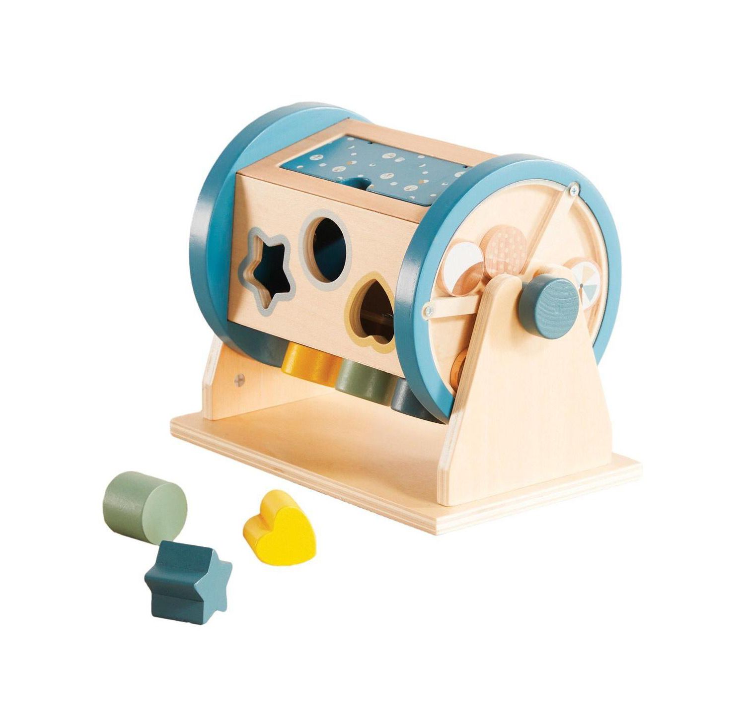 Baby Wooden Activity Roller Tummy-Time Shape Sorter Toy