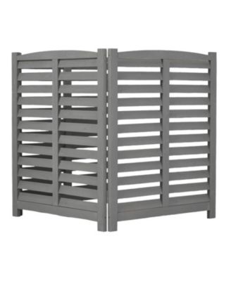 3-Panel Outdoor AC Fence, 32"W x 38"H Wooden Privacy Screen