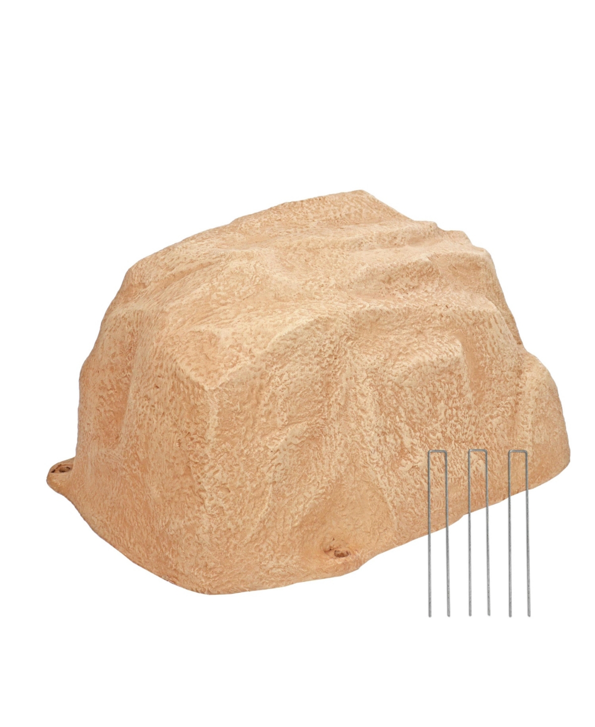 14&#x201D; H Polyresin Artificial Landscape Rock Cover - Lightweight Fake Rock Well Pump Cover for Outside - Brown - Sand