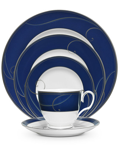 Noritake Dinnerware, Platinum Wave Indigo Collection