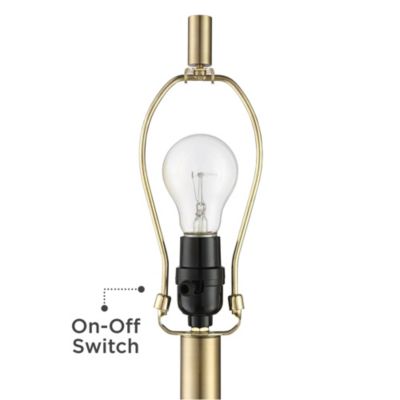 Camile Modern Table Lamps 25" High Set of 2 Brass Metal with USB Charging Port Oatmeal Drum Shade for Bedroom Living Room Bedside Desk