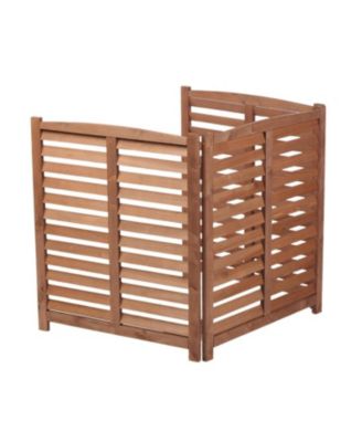 3-Panel Outdoor AC Fence, 32"W x 38"H Wooden Privacy Screen