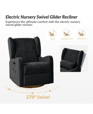 Rosalina Modern Recliner with Built-In Nightlight and Wooden Base