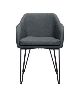 Set of Two Vintage Style Faux Leather Chairs for Dining Room Kitchen or Office Seating