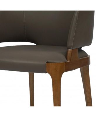 Upholstered Faux Leather Wing Back Dining Arm Chair
