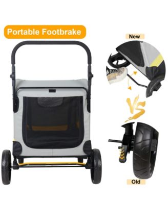  4 Wheel Foldable Large Capacity Pet Travel Stroller