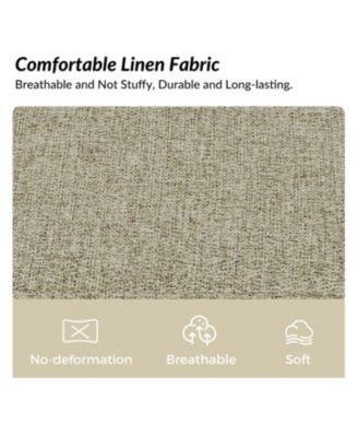 Irene Contemporary Solid Wood Dining Bench with Linen Upholstered