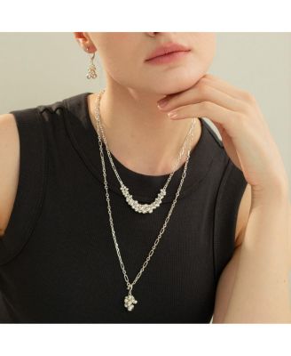 Sterling Silver Vivienne Statement Bouquet Chain Necklace