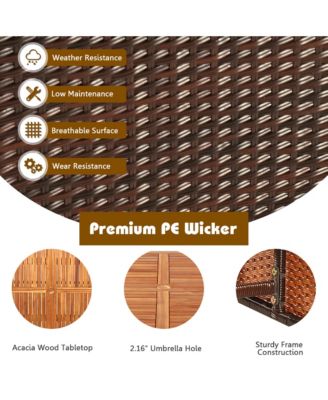 9PC Rattan Wicker Patio Dining Set Outdoor Furniture Set w/ Cushion