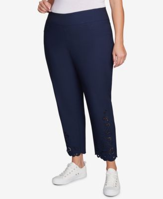 Plus Size Embroidered Ankle Pant