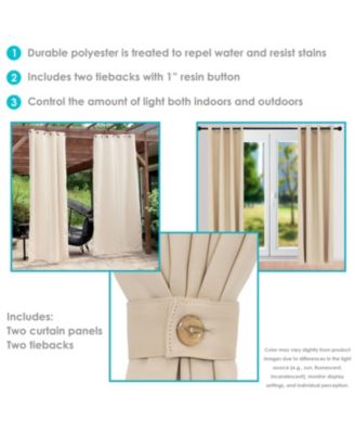 Room-Darkening Curtain Panel with Grommet Top - 52 x 108 in. - Beige