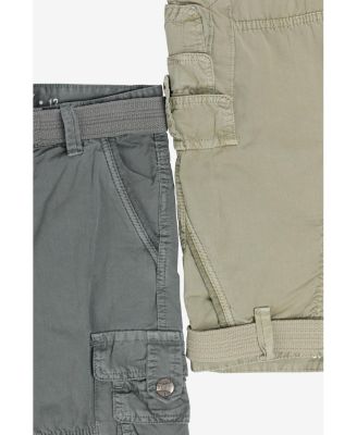Big Boys 2 Pack Combo Belted Twill Cargo Shorts 8-18