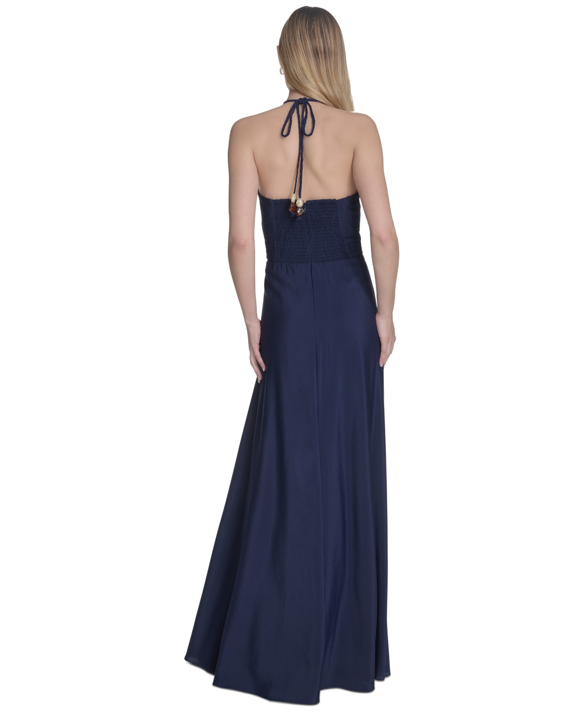 Eliza J Women's Ruched-front Halter Maxi Dress
