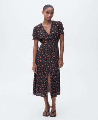 MANGO - Women's Midi Floral Dress