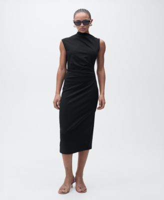 MANGO - Women's Draped Midi-Dress