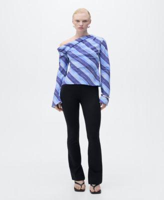 Women's Asymmetrical Striped Blouse