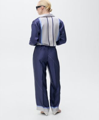 Women's Combined Stripes Satin Pants