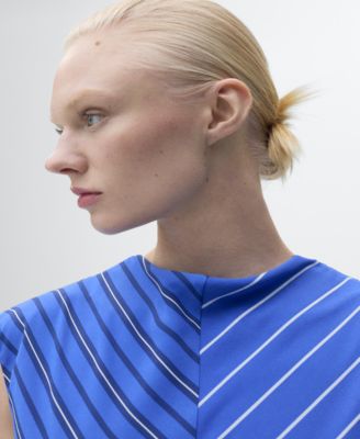 Women's Combined Striped Flared Dress