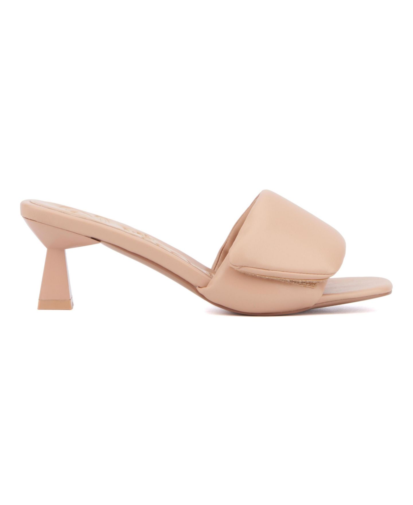 Женские сандалии Olivia Miller Allure Slide Kitten Heel, цвет: Бежевый / Хаки — фото 5