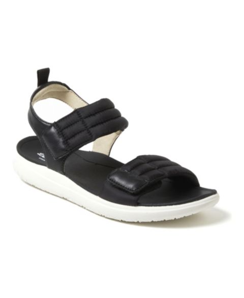 Женские сандалии Dearfoams Thea Quarter Strap Sandal, цвет: Чёрный