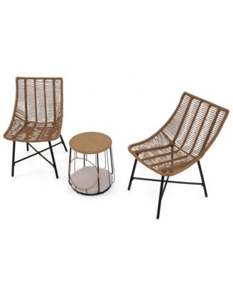 3 PCS Outdoor Furniture Set with Pet House & Heavy Duty Metal Frame