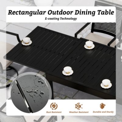 Aluminum Patio Outdoor Extendable Dining Table