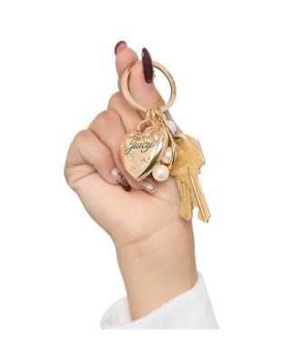 Gold Heart Keychain with Pearls – Chic & Elegant