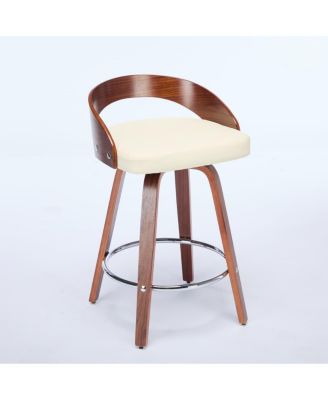 2-Pc. Wood Cushioned Low-Back 24.8'' Swivel Counter Height Stools