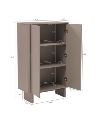 Ella 51.4" Modern 3-Shelf Accent Cabinet