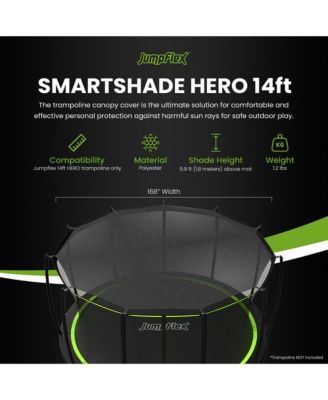 SMARTSHADE Soft Outdoor Trampoline Shade Canopy Cover for Sun Protection, Compatible with HERO 14' Model ONLY, TRAMPOLINE NOT INCLUDED, Black