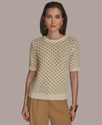 Donna Karan New York - Women's Two-Tone Honeycomb Sweater