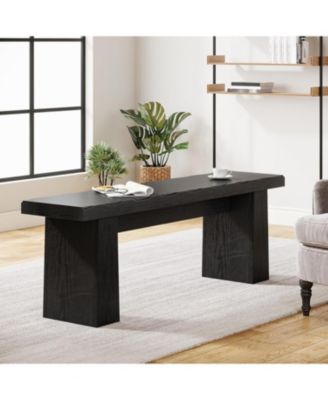 47" Wooden Entryway Bench, Long Dining Table Bench with Sturdy Frame, Easy Assembly for Bedroom, Living Room, Hallway