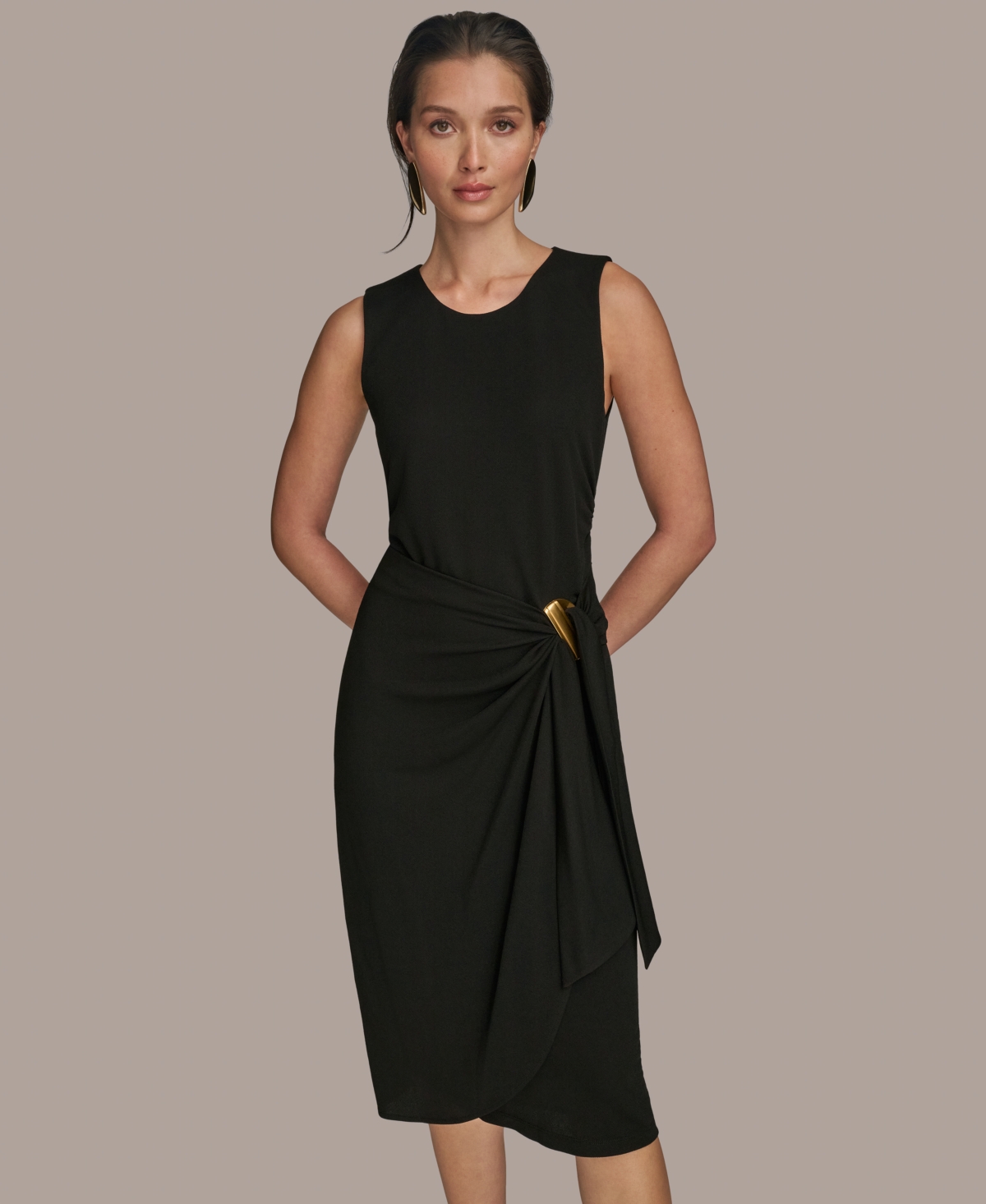 Donna Karan Women's Sleeveless Draped Skirt Dress