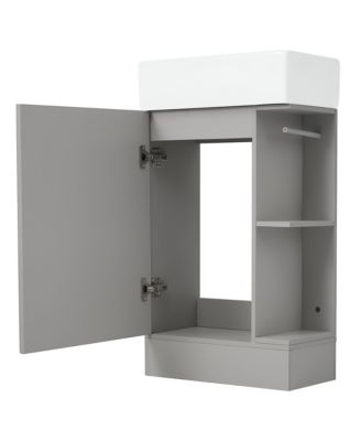 18.6" Bathroom Vanity with Sink, Bathroom Vanity Cabinet with Two-tier Shelf, Left or Right Orientation