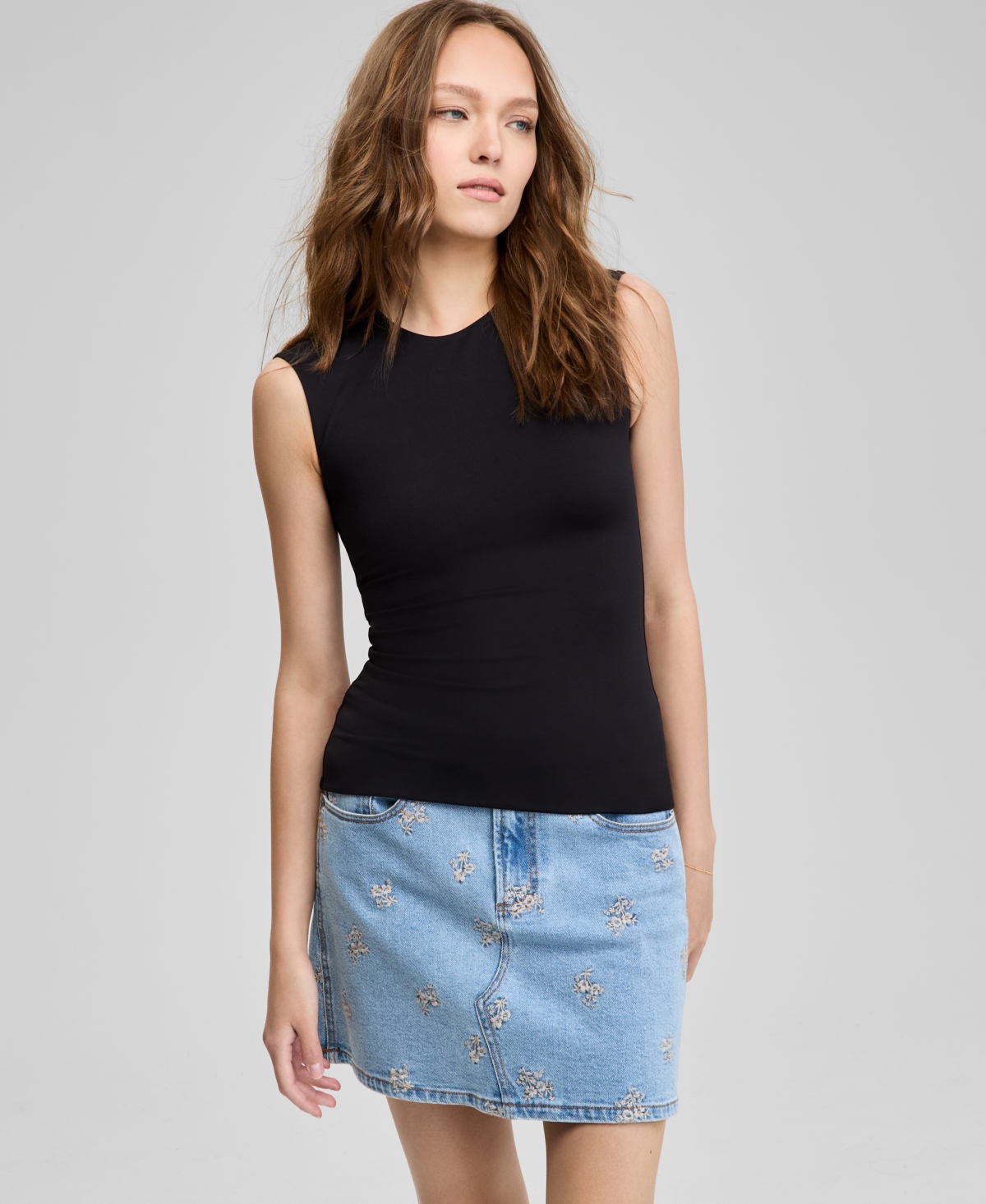 Women's Second-Skin Muscle Tank, Exclusively at Macy's - Black