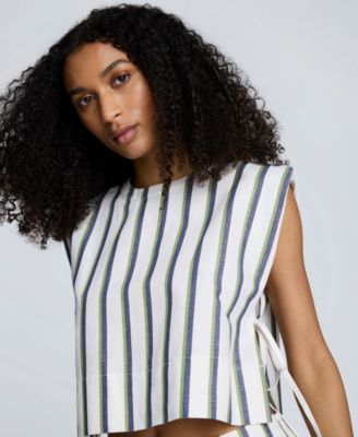 Women's Striped Tie-Side Tank Top