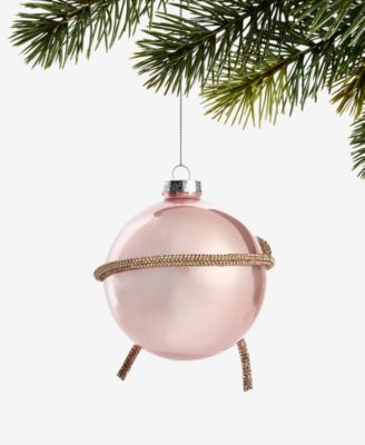 Gilded Glamour Pink Gem Bow Ball Ornament, Macy's Exclusive