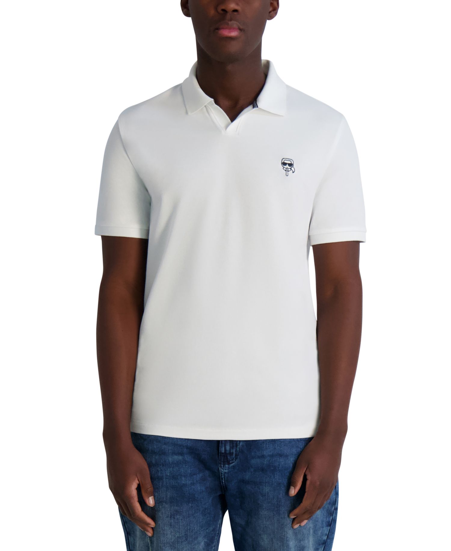 Men's Short-Sleeve Karl Head Logo Pique Polo Shirt