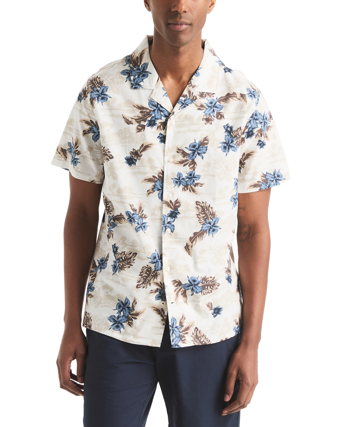 Men's Floral Camp Shirt - Sail White