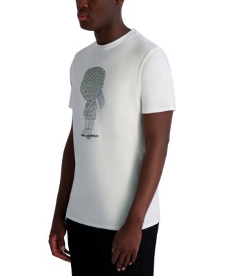 Мужская прорезиненная футболка с коротким рукавом и круглым вырезом KARL LAGERFELD PARIS с графическим рисунком персонажей