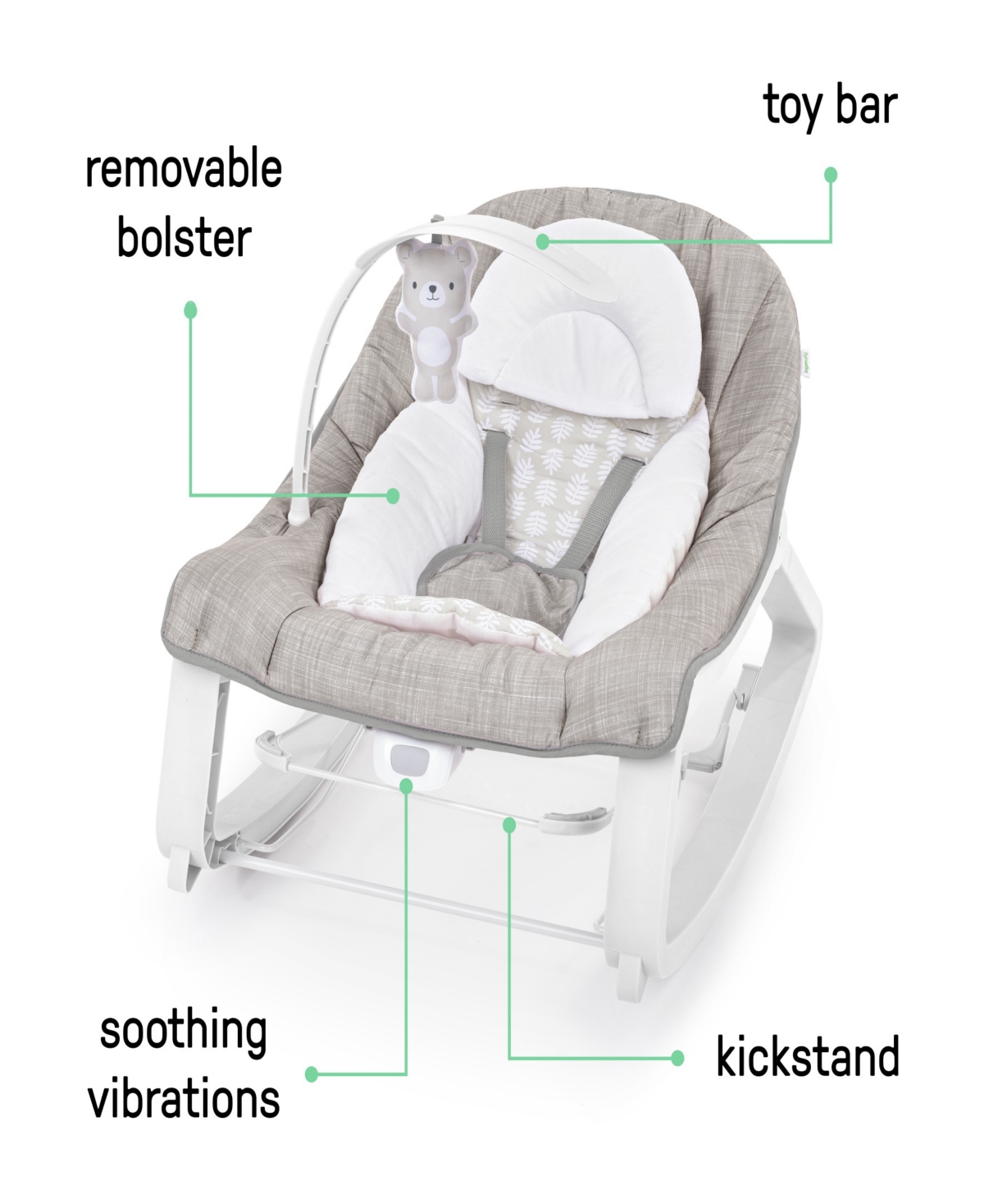 Ingenuity Keep Cozy 3-in-1 Grow With Me Bounce Rock Seat