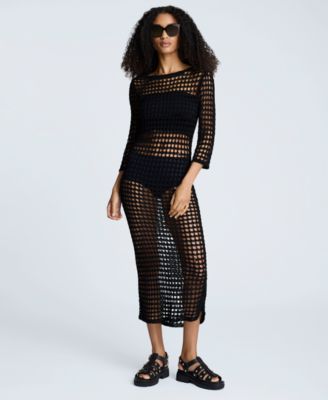 Women's Crocheted-Mesh Midi Dress