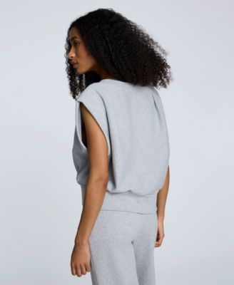 Женская майка с плиссированными плечами и разрезным вырезом от Kenneth Cole