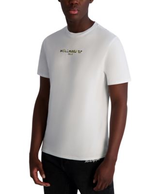 Мужская футболка с текстурированным логотипом KARL LAGERFELD PARIS с коротким рукавом