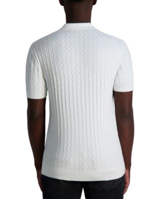 Мужской текстурированный свитер-поло с коротким рукавом от Karl Lagerfeld Paris