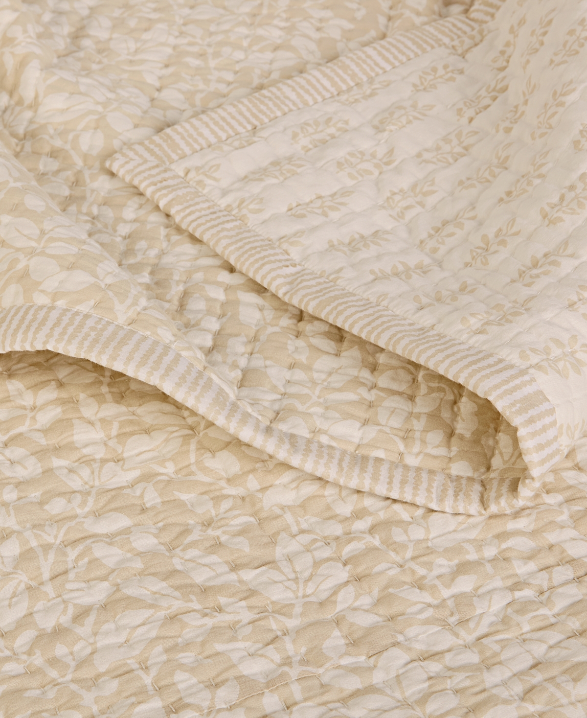 Charter Club Leaf Silhouette 3-pc. Quilt Set, King, Exclusively At Macy's In Brown