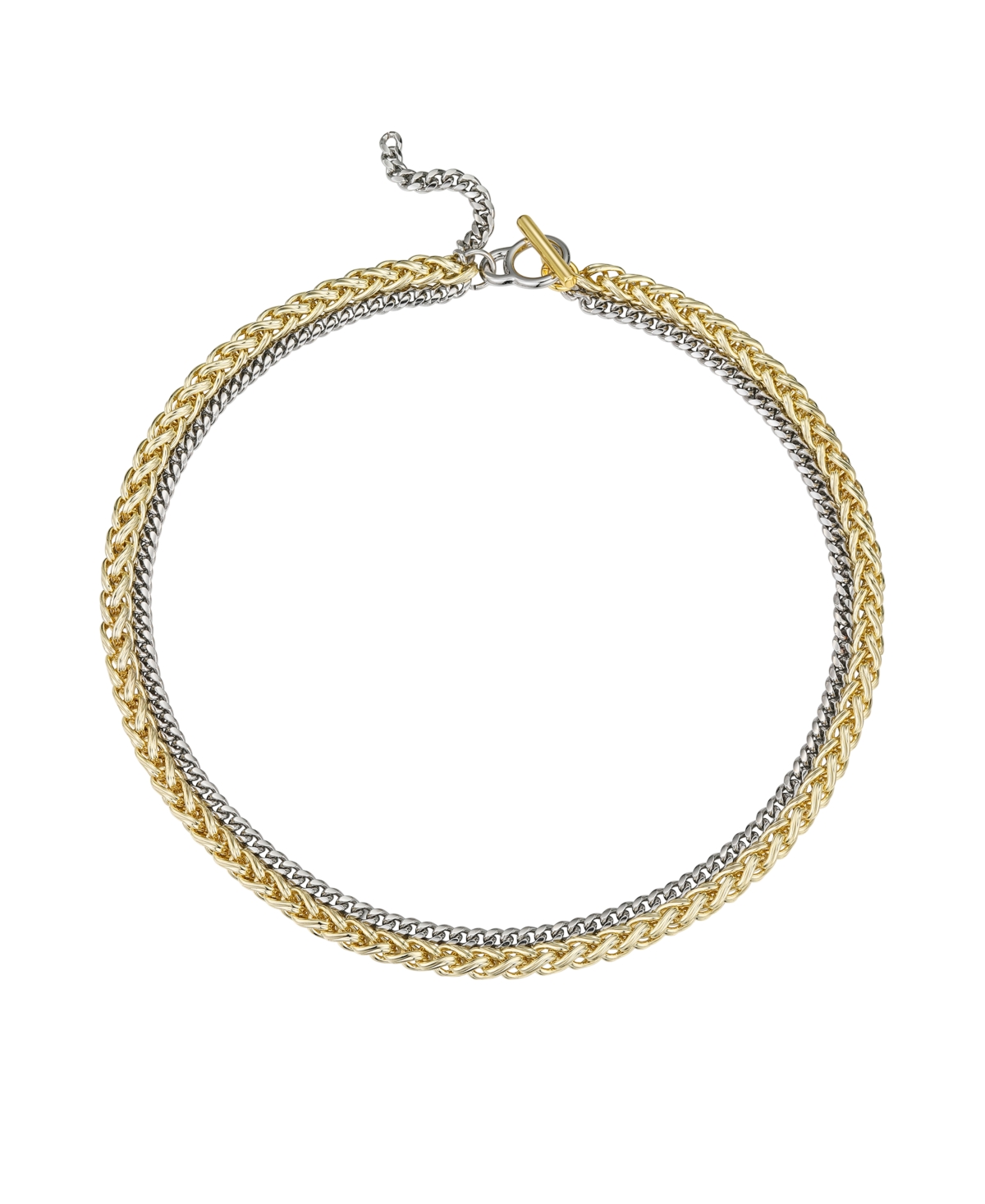 Macy's Two-tone Chain Textured 14k Gold Plate Necklace