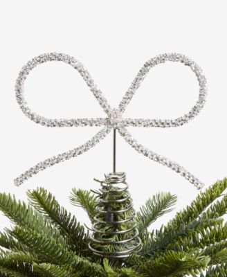 Holiday Lane - Opulence Silver-Tone Bow Tree Topper
