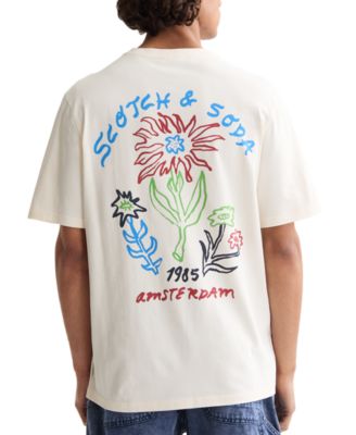 Мужская футболка SCOTCH & SODA с коротким рукавом и двойным графическим вырезом лодочкой от SCOTCH & SODA