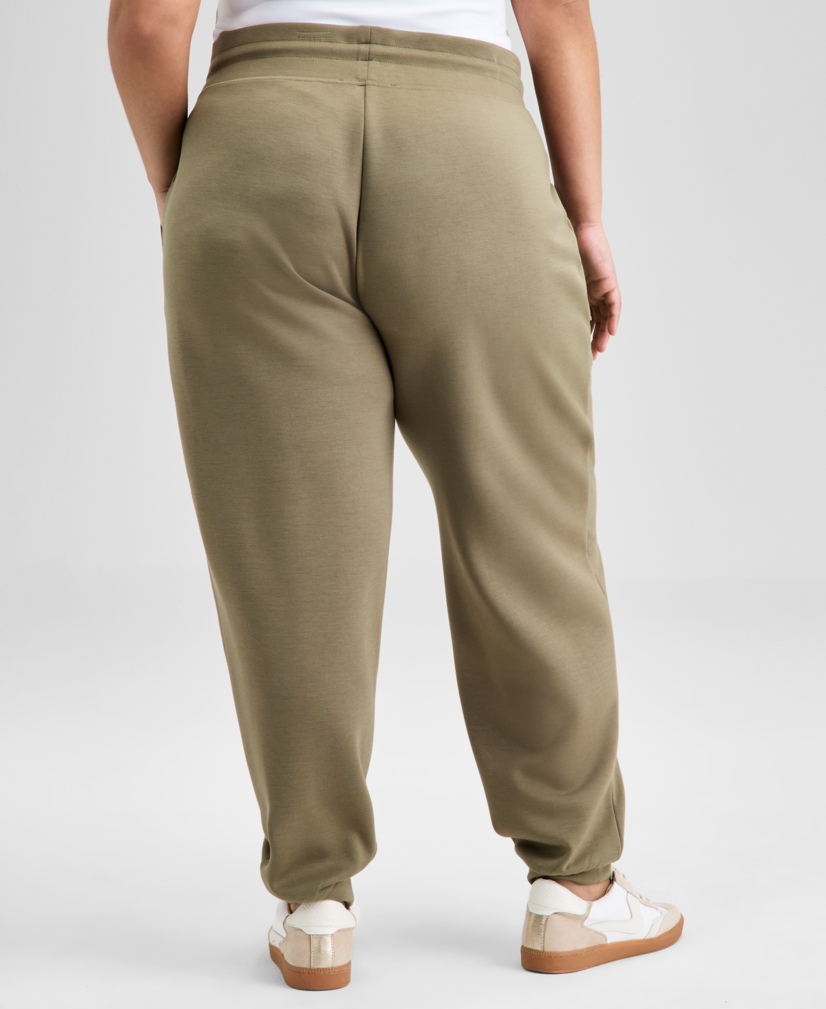 And Now This Trendy Plus Size Scuba-knit Jogger Pants, Exclusively At Macy's In Green
